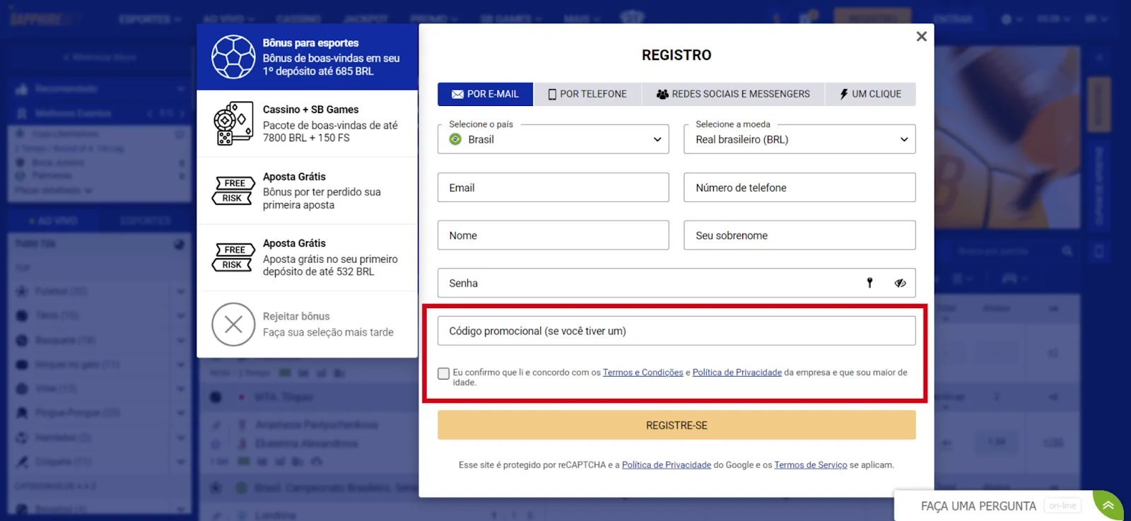Leia os termos de uso da empresa